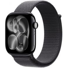Apple Watch Series 11 42 mm, Jet Black Aluminum Case with Sport Loop Dark Gray