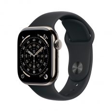 Apple Watch Series 11, 42 mm, Nalural Titanium GPS+Cellular, Black Sport Band M/L