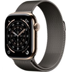Apple Watch Series 11, 46 mm, Gold Titanium GPS+Cellular, Slate Milanese Loop M/L
