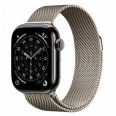 Apple Watch Series 11, 46 mm, Slate Titanium GPS+Cellular, Natural Milanese Loop M/L