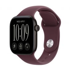 Apple Watch Series 12, 42 mm, Black Aluminum Burgundy Sport Band M/L