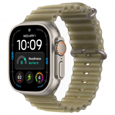 Apple Watch Ultra 4, 49 мм, Natural Titanium Translucent Kelp Ocean Band S/M