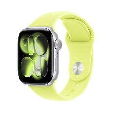 Apple Watch Series 11 42mm, Silver Aluminum Case with Sport Band Neon Yellow 