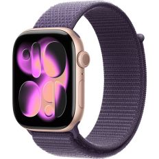 Apple Watch Series 11 42mm, Rose Gold Aluminum Case with Sport Loop Purple Fog