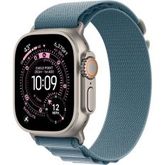 Apple Watch Ultra 3, Natural Titanium Case with Light Blue Alpine Loop (M)