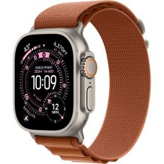 Apple Watch Ultra 3, Natural Titanium Case with Terra Cotta Alpine Loop (S)